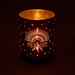 Ljuslykta stor - lila & guld, Boho Regnbåge