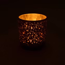 Ljuslykta liten - frostat glas bärnsten, Ganesha