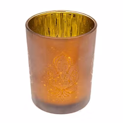 Ljuslykta stor - frostat glas bärnsten, Ganesha