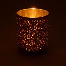 Ljuslykta stor - frostat glas bärnsten, Ganesha