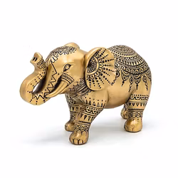 Elefant (Lyckoelefant), dekoration i guld