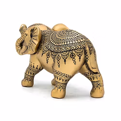 Elefant (Lyckoelefant), dekoration i guld