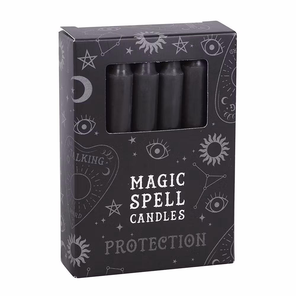 Magic Spell Candles - Protection (Svart) affirmationsljus – 12-pack - 1 h