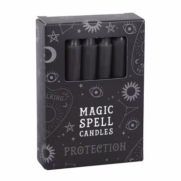 Magic Spell Candles - Protection (Svart) affirmationsljus – 12-pack - 1 h
