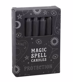 Magic Spell Candles - Protection (Svart) affirmationsljus – 12-pack - 1 h