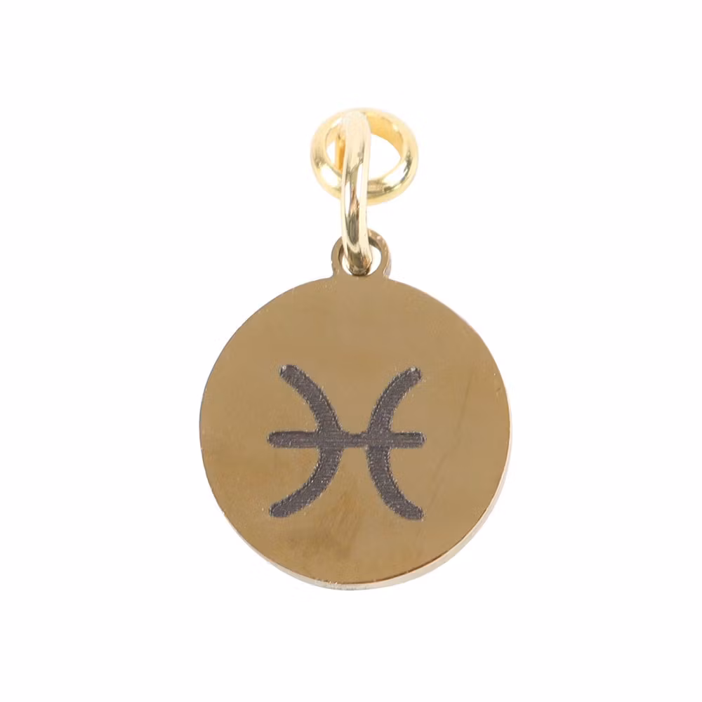 Stjärntecken Fiskarna (Pisces), guldton zodiakberlock