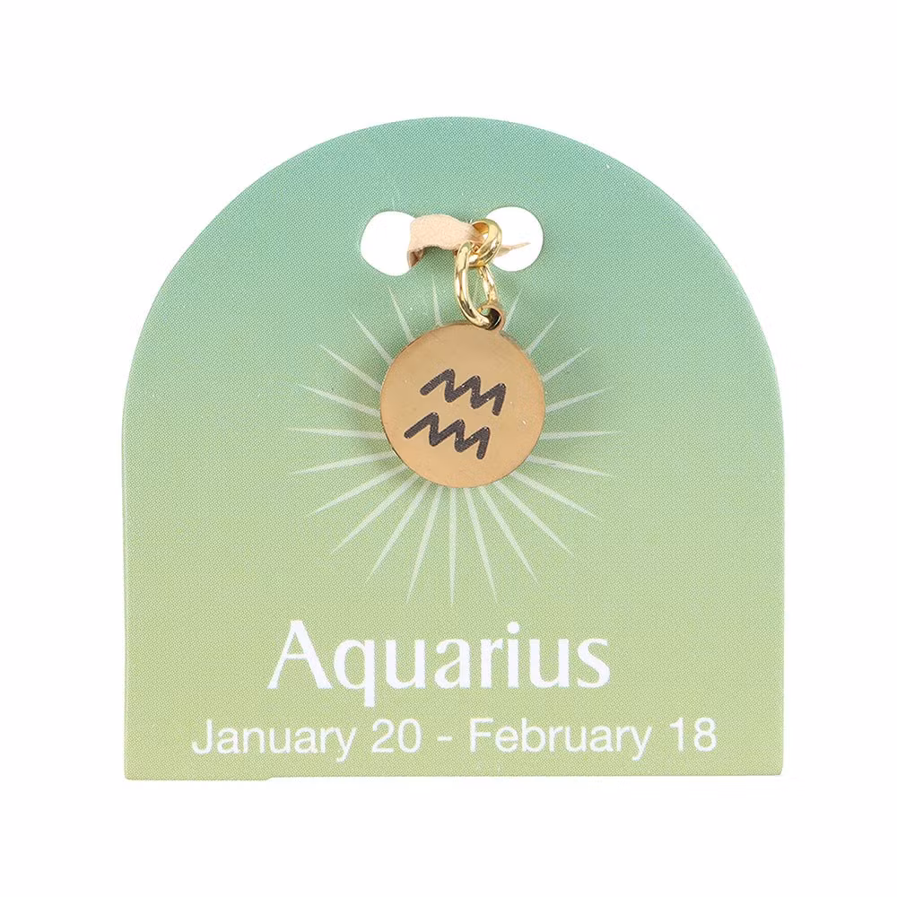 Stjärntecken Vattumannen (Aquarius), guldton zodiakberlock