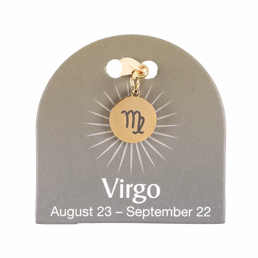 Stjärntecken Jungfrun (Virgo), guldton zodiakberlock