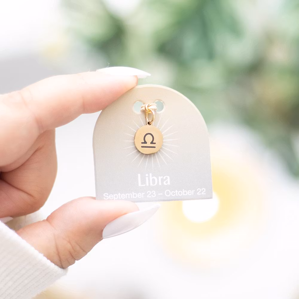 Stjärntecken Vågen (Libra), guldton zodiakberlock