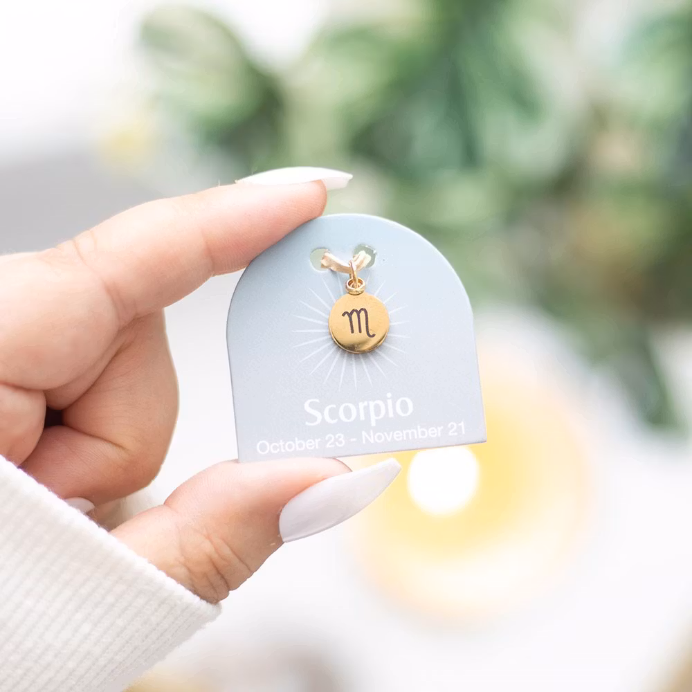 Stjärntecken Skorpionen (Scorpio), guldton zodiakberlock