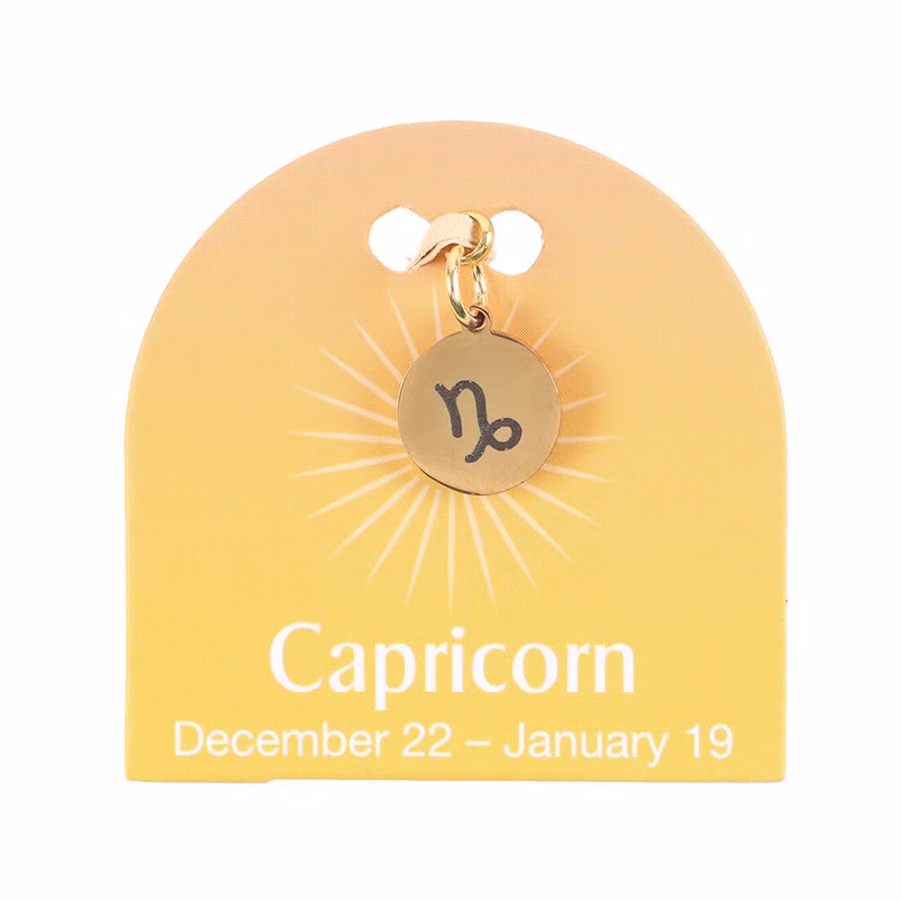 Stjärntecken Stenbocken (Capricorn), guldton zodiakberlock