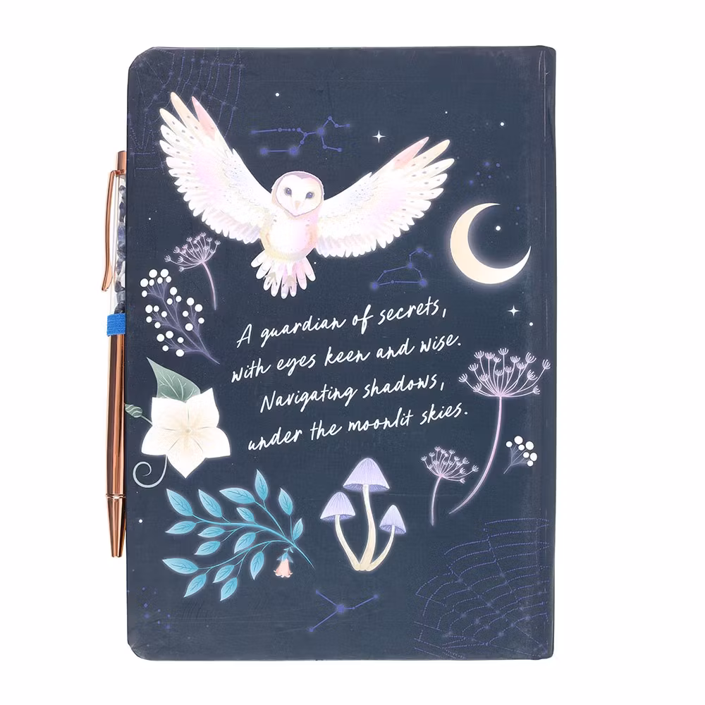 Night Owl – A5 Journal med Sodalitpenna och gyllene kanter