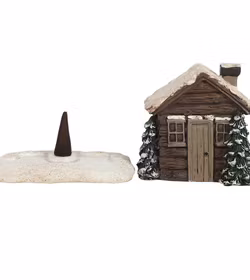 Rökelsehållare – Log Cabin, timmerstuga för rökelsekoner