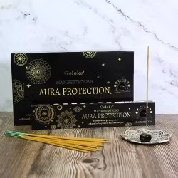 Goloka – Manifestation Aura Protection med Svart Obsidian, rökelsepinnar