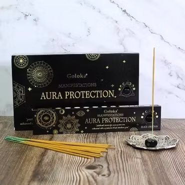 Goloka – Manifestation Aura Protection med Svart Obsidian, rökelsepinnar