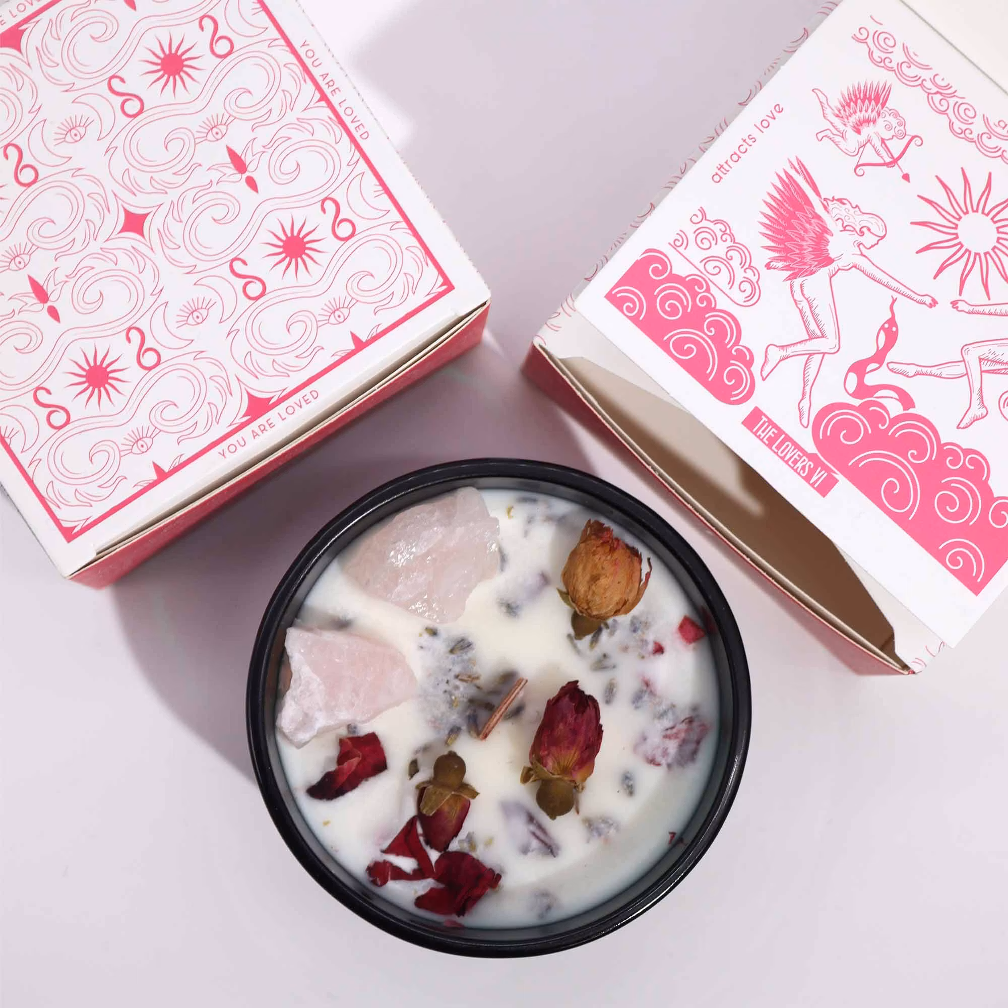 Hop Hare - The Lovers, doftljus med Rosenkvarts 22h