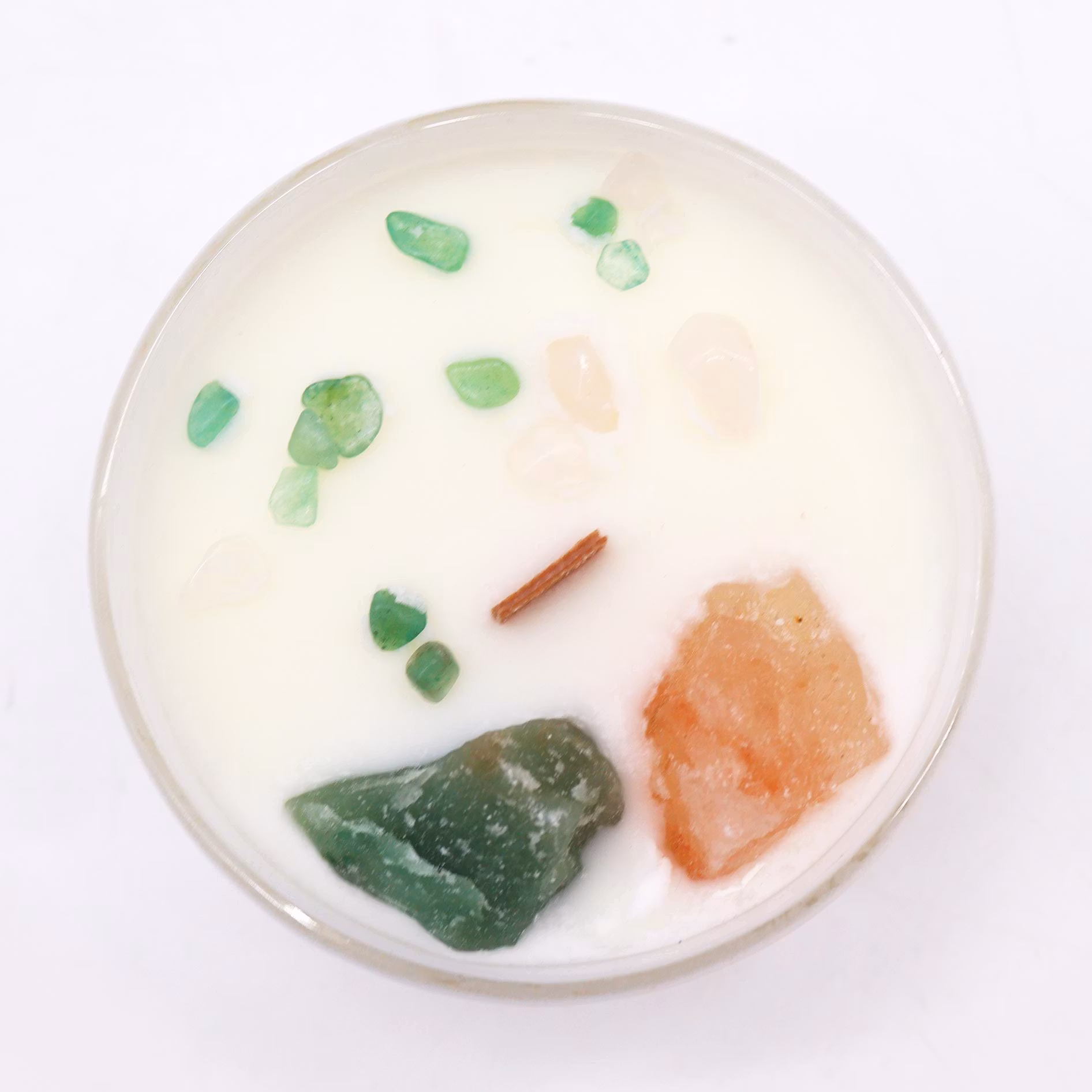 Ancient Wisdom – Hjärtchakra doftljus med Rosenkvarts & Jade – 17 h