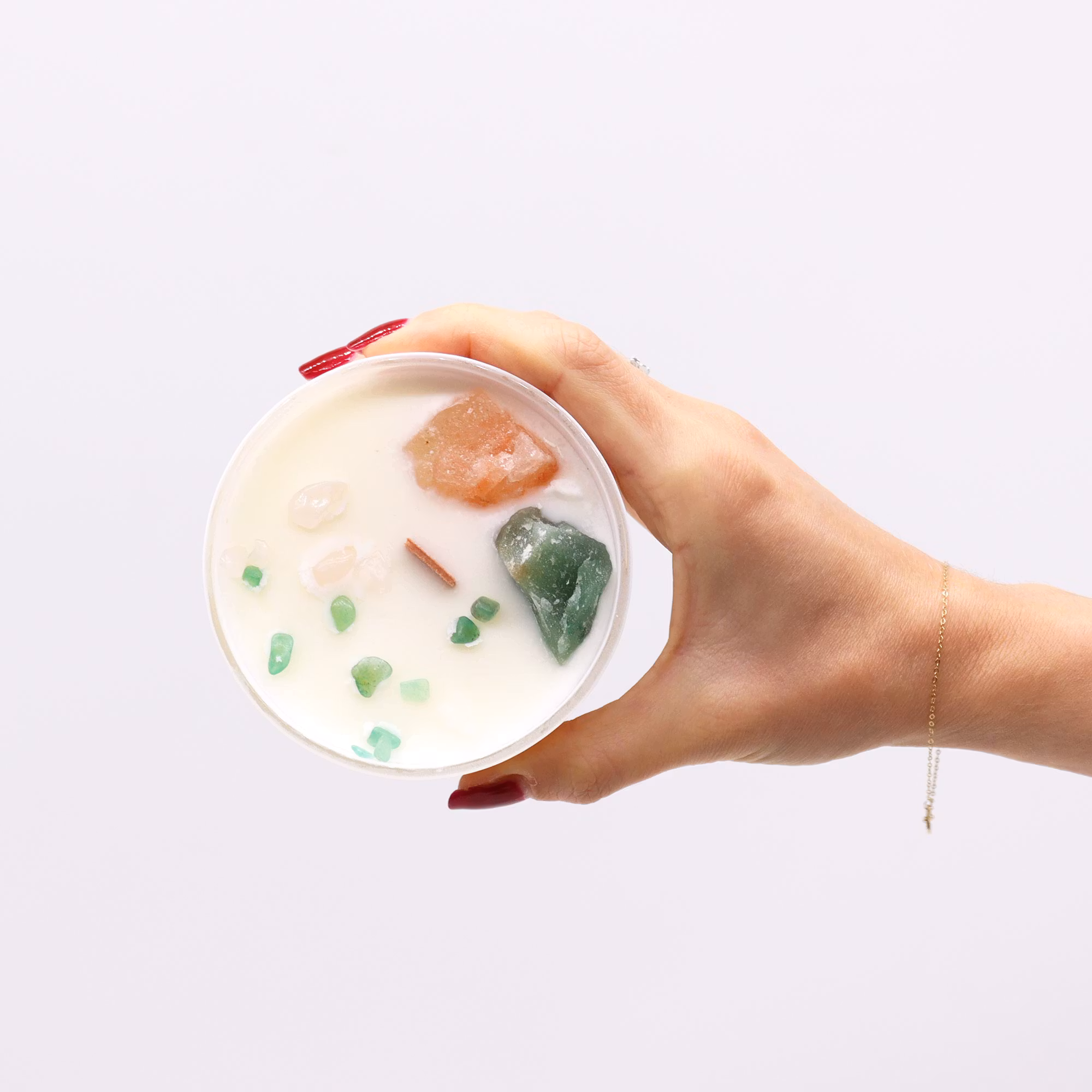 Ancient Wisdom – Hjärtchakra doftljus med Rosenkvarts & Jade – 17 h