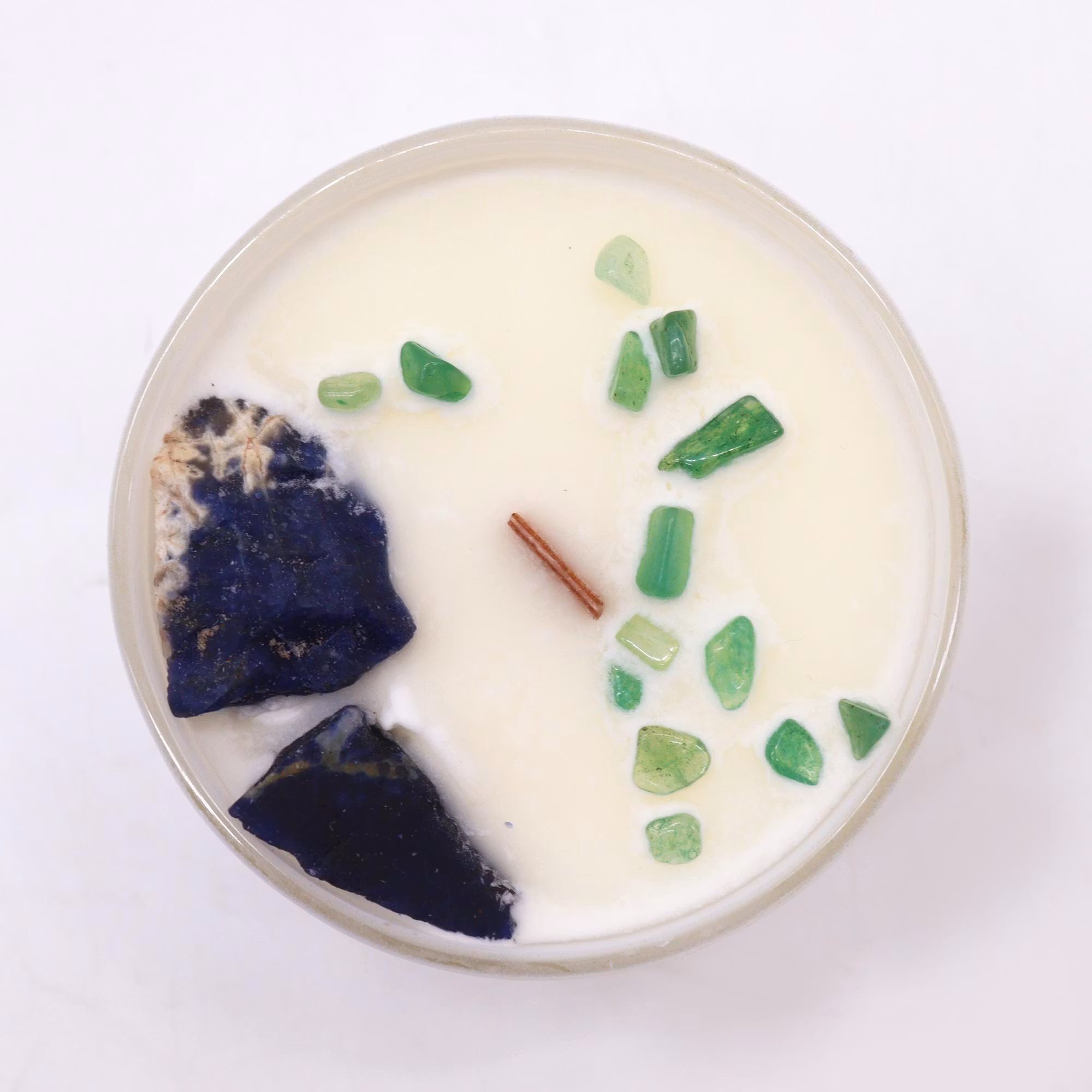 Ancient Wisdom – Halschakra doftljus med Sodalit & Jade – 17 h