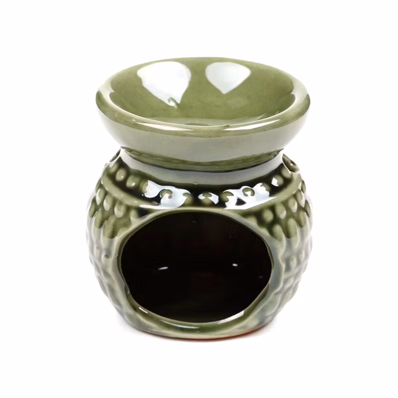 Oljebrännare / Aromalampa – Olivgrön Hemro, doftspridare i keramik
