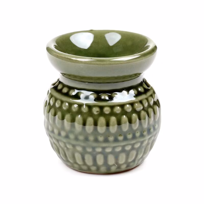 Oljebrännare / Aromalampa – Olivgrön Hemro, doftspridare i keramik