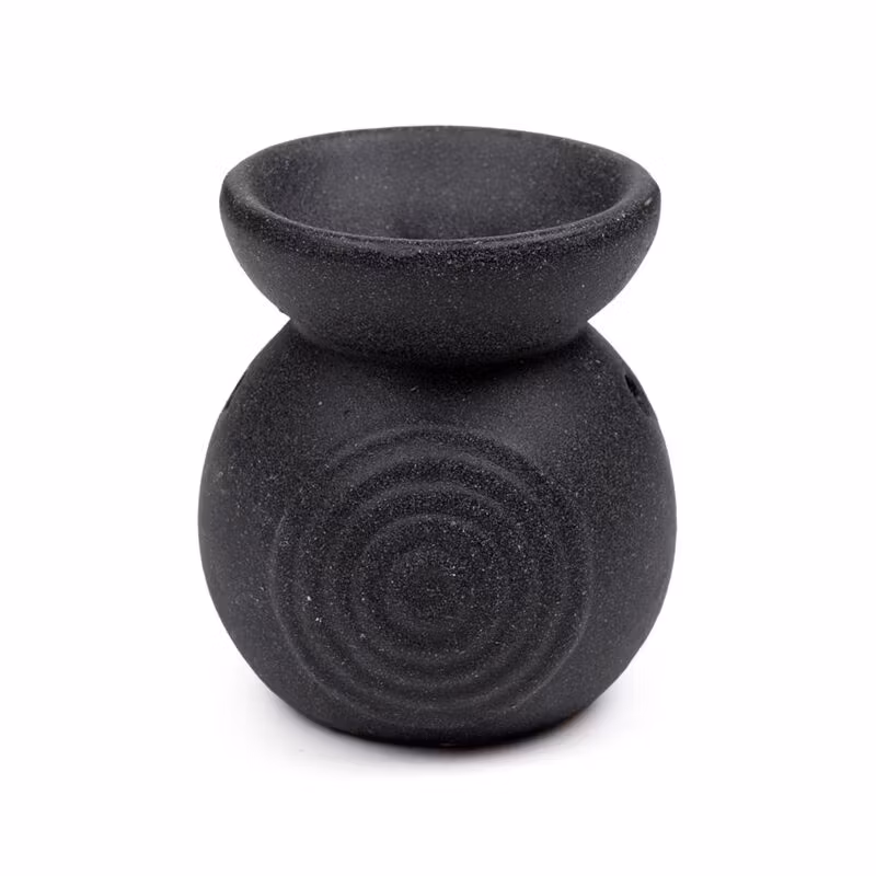 Oljebrännare / Aromalampa – Zen Svart, doftspridare i keramik