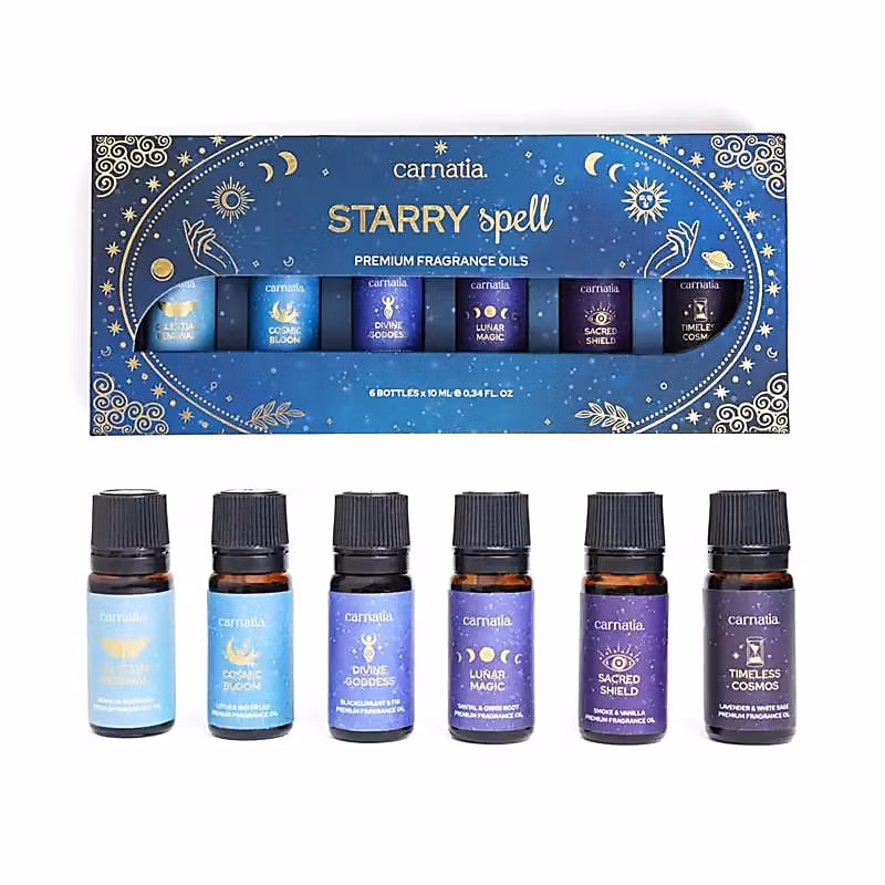 Carnatia Starry Spell Aromaolja – Premium Gåvoset med 6 dofter (6×10 ml)