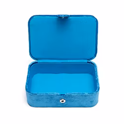 Broderad ask, turkos med amulettöga för smycken, kristaller och tarotkort