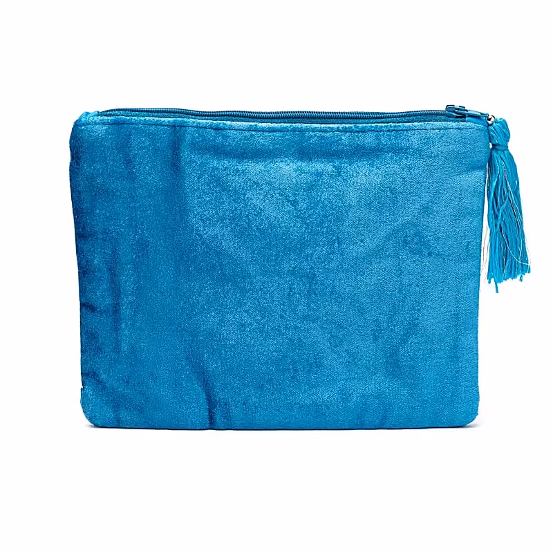 Broderad necessär, turkos med amulettöga