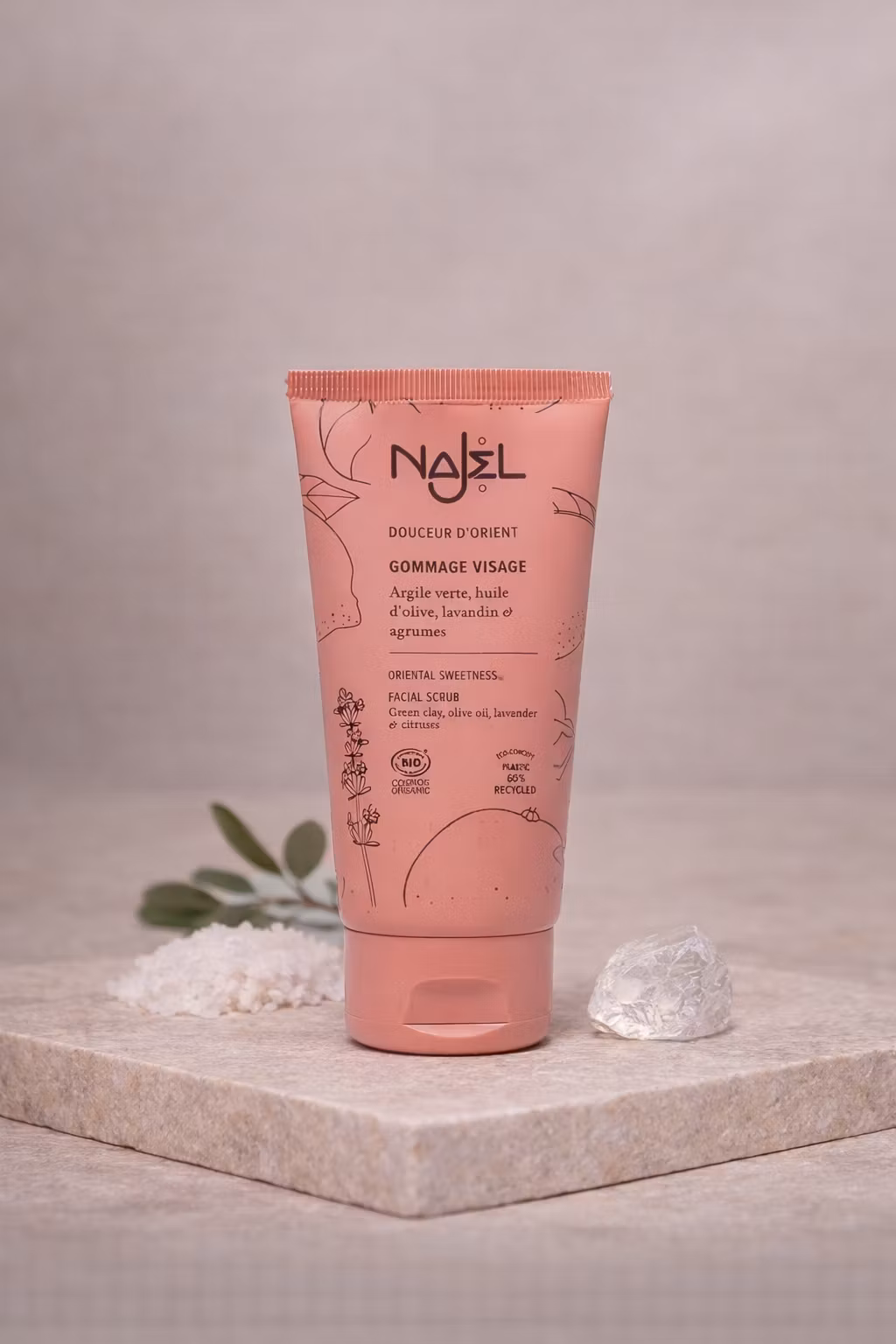 Najel Ekologisk Ansiktsskrubb – Grön Lera & Oliv