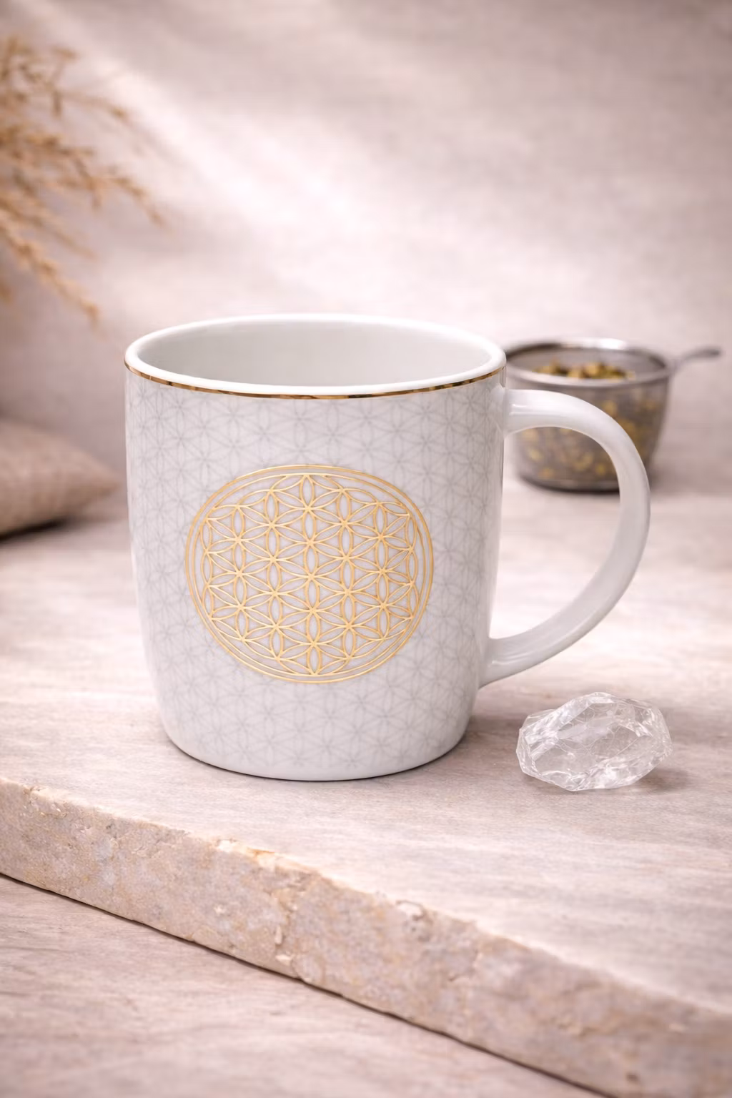 Te-mugg med sil – Flower of Life