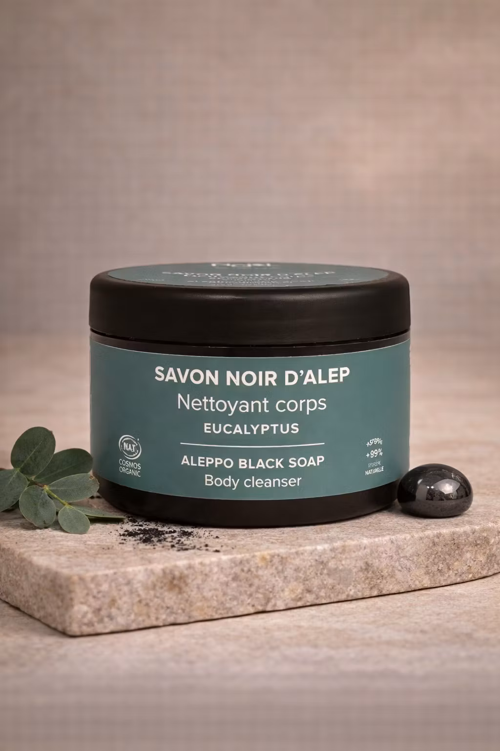 Najel Svart Aleppotvål – Eukalyptus Hammam Skrubb