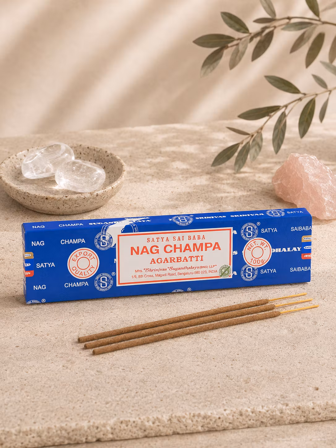 Satya – Nag Champa rökelsepinnar, storpack 100 g