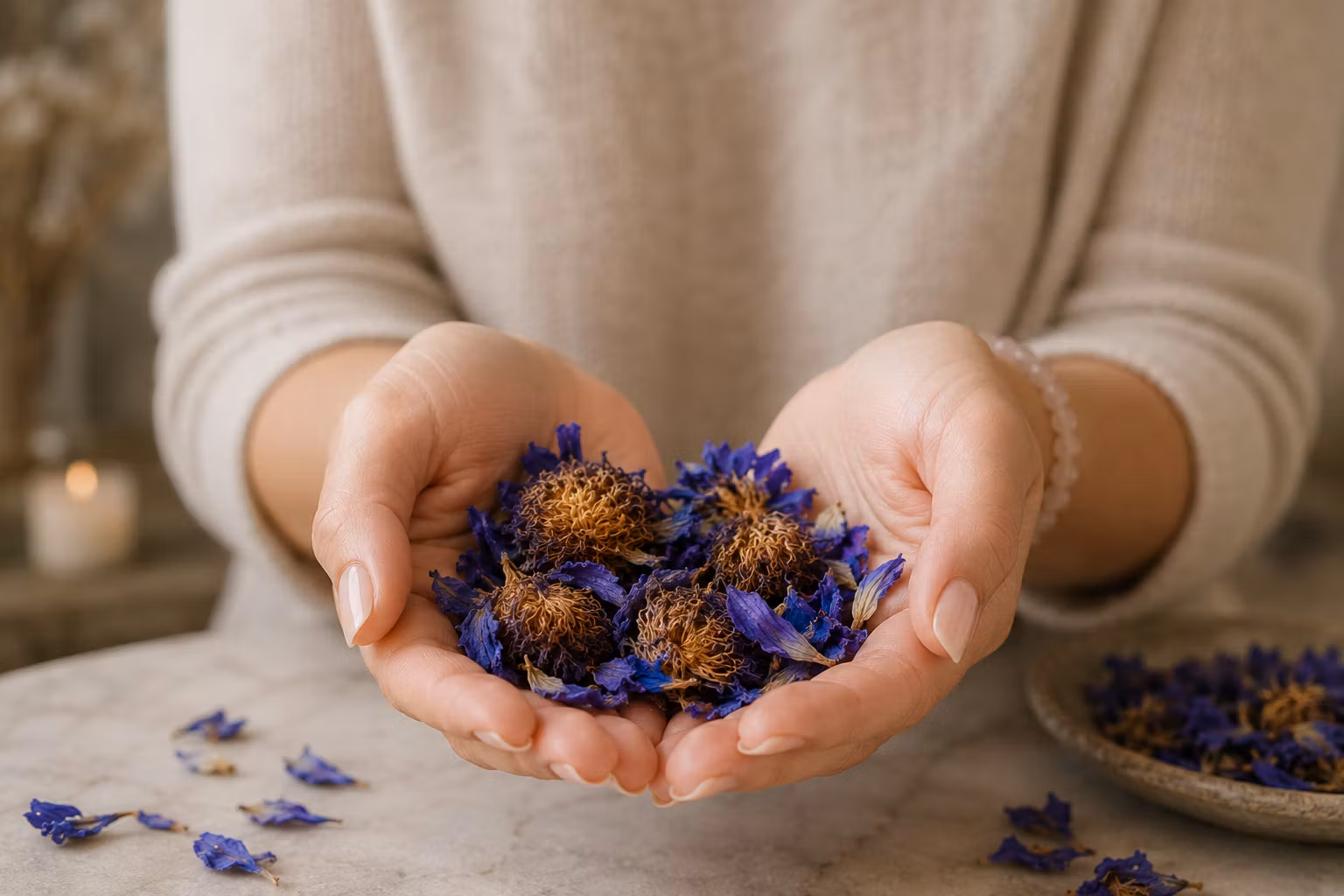 Ritual – Blå Lotus, Nymphaea caerulea, hela torkade blommor (10 g)