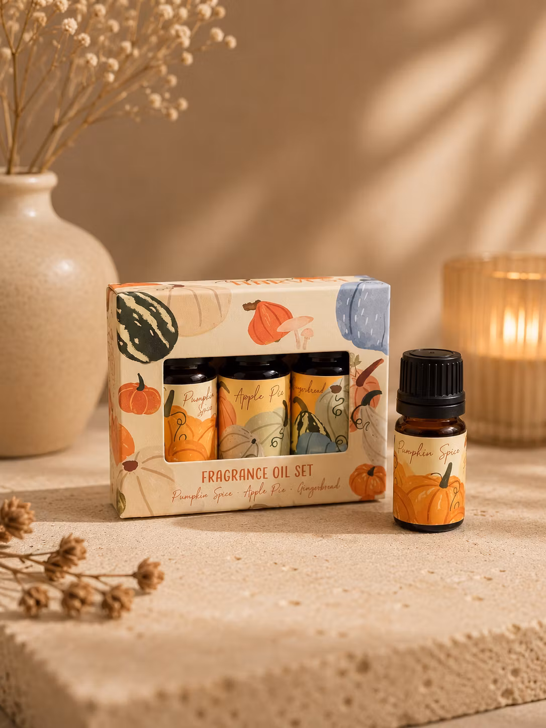 Autumn Harvest – Pumpkin Spice, Apple Pie & Gingerbread, aromaoljor (3×10 ml)
