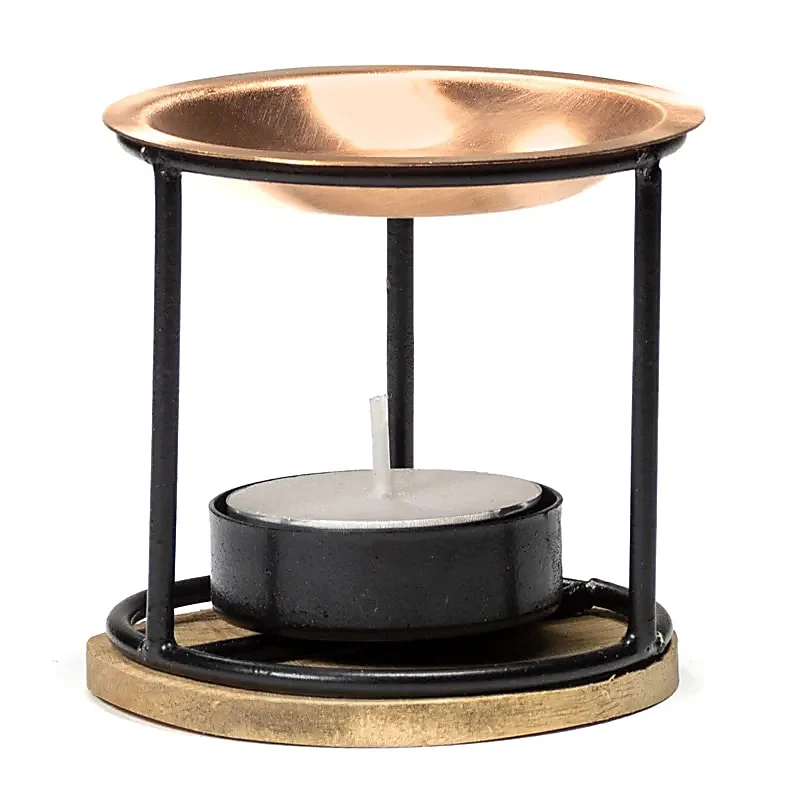 Aromafume Exotic Incense Diffuser med kopparplatta och träbas för rökelsebrickor