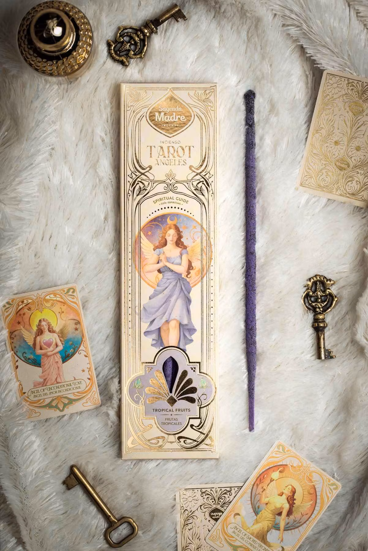 Sagrada Madre Tarot Angels Spiritual Guide rökelse med änglakort