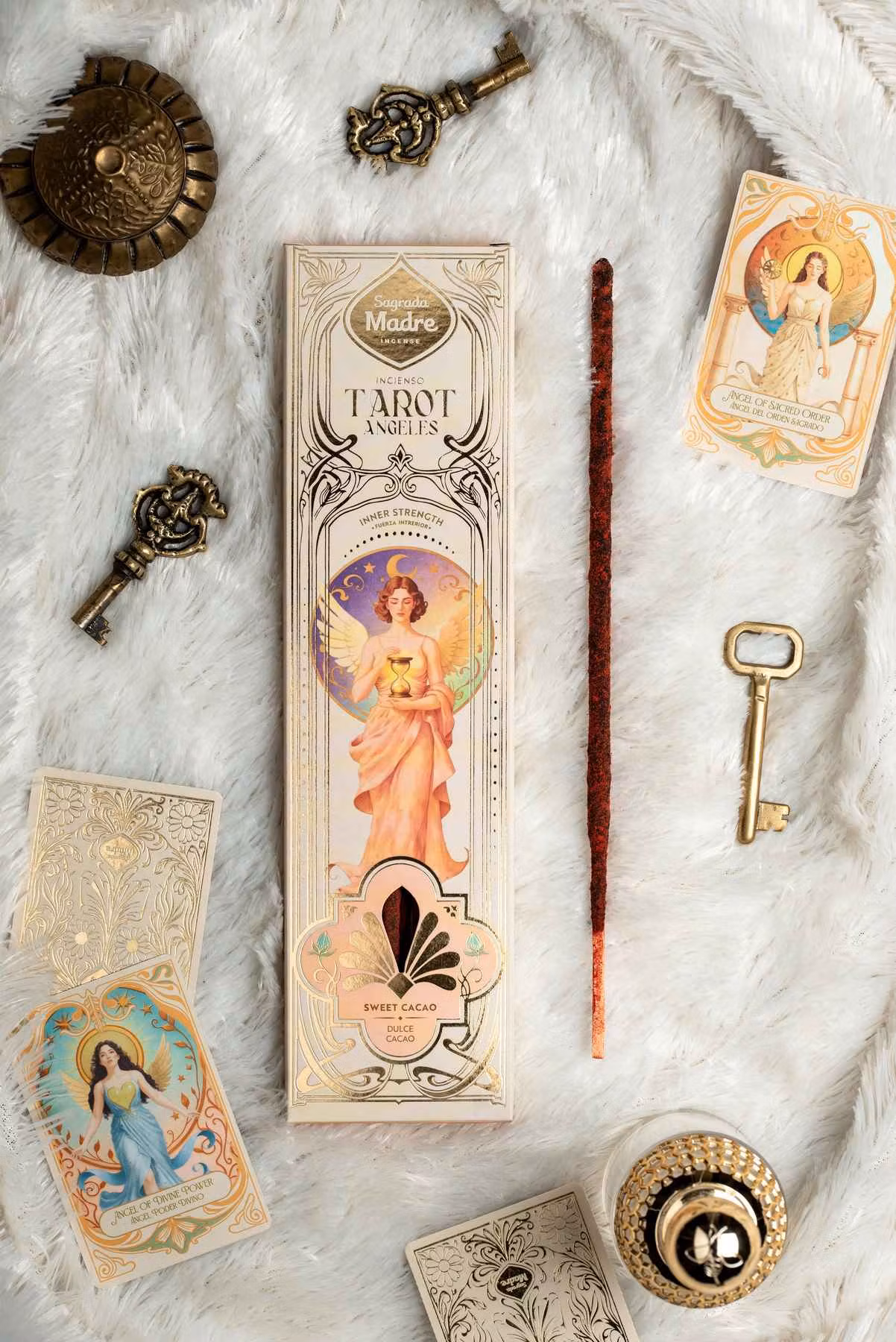 Sagrada Madre Tarot Angels Inner Strength rökelse med änglakort