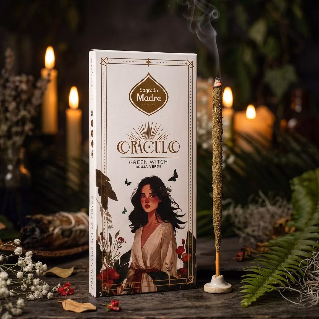 Sagrada Madre Green Witch Oracle rökelsepinnar med orakelkort