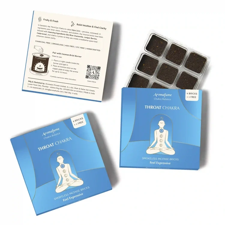 Aromafume Vishuddha Throat Chakra chakra och doft inspiration – 5:e chakrat, blå