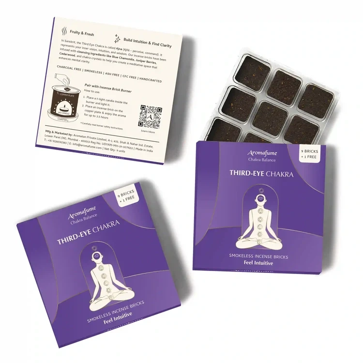 Aromafume Ajna Third Eye Chakra så används rökelsebrickor med Aromafume diffuser – 6:e chakrat, indigo