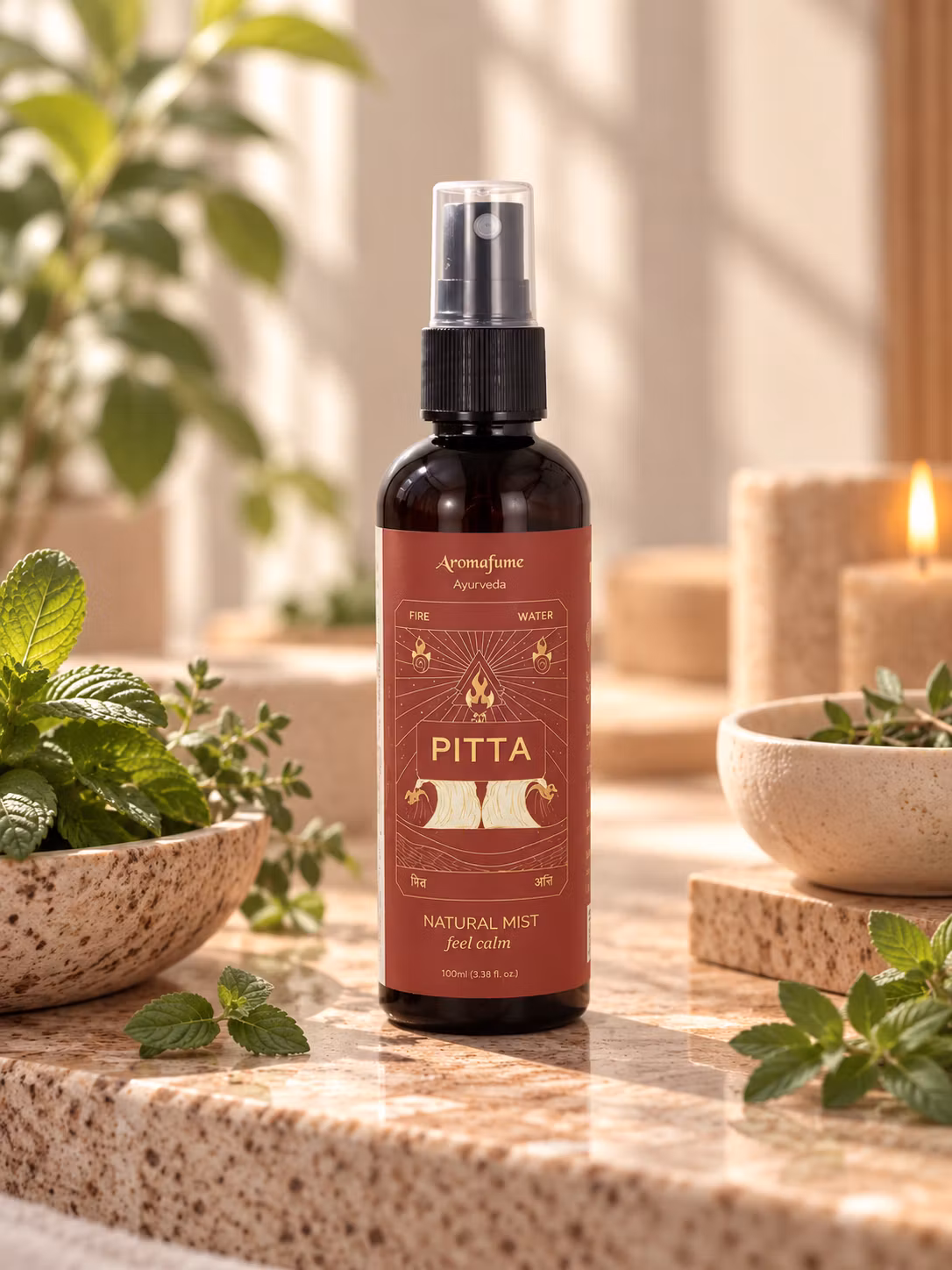 Aromafume Pitta Dosha Natural Mist rumspray 100 ml med Mynta och Mejram