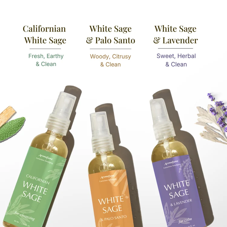 Aromafume White Sage Smudge Spray gåvoset med 3 sprayflaskor à 50 ml – produktbild 6