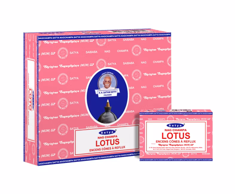 Satya - Lotus, rökelsekoner backflow
