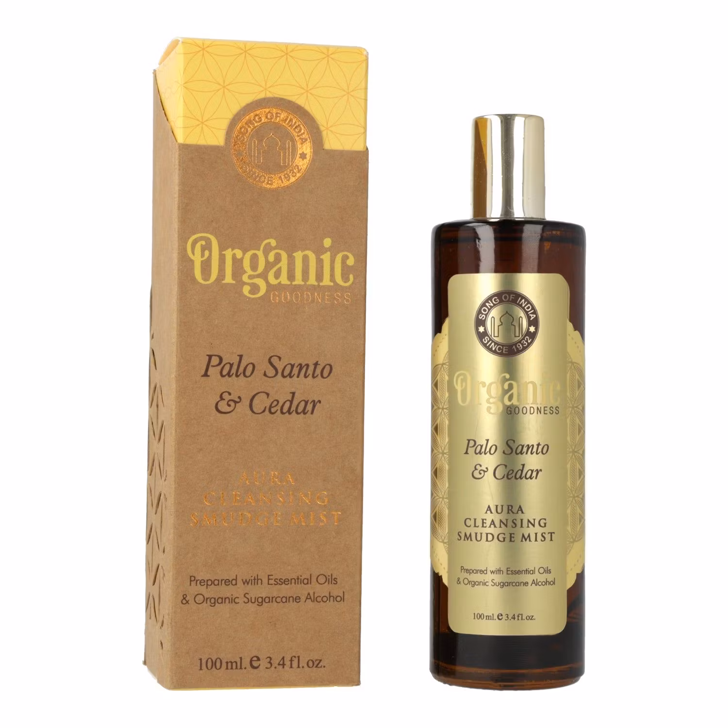 Song Of India Organic Goodness – Palo Santo & Cedar, Smudge Spray 100 ml