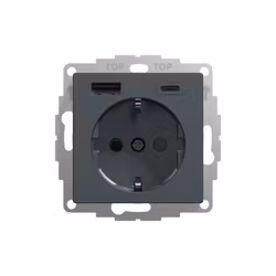 Schneider Exxact 1-vägsuttag 2x USB 3A A+C