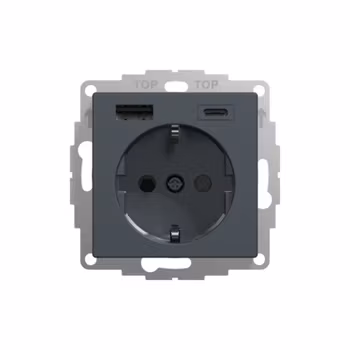 Schneider Exxact 1-vägsuttag 2x USB 3A A+C