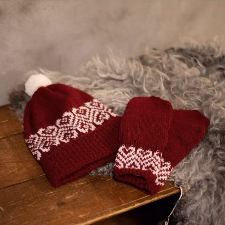 Hillesvåg Winter mössa och vantar barn garnpaket