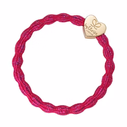 Metallic Gold Heart Fuchsia