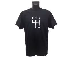 Svart T-shirt, herr Large, växelspaksymbol Amazon i vitt